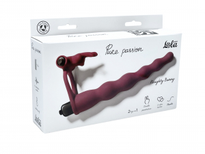 Вибронасадка для двойного проникновения Pure Passion Bunny Wine red 1202-02lola